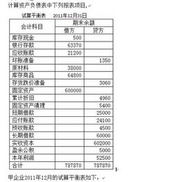 5年资产负债表